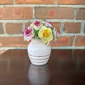 Vintage Floral Bone China Roses in A Vase Staffordshire England